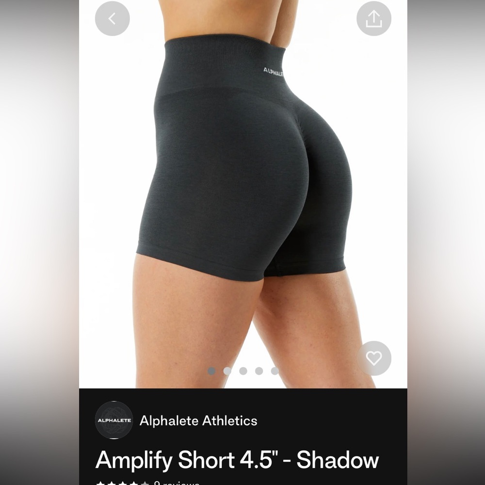 Alphalete Amplify 4.5” Shorts in Shadow Size M
